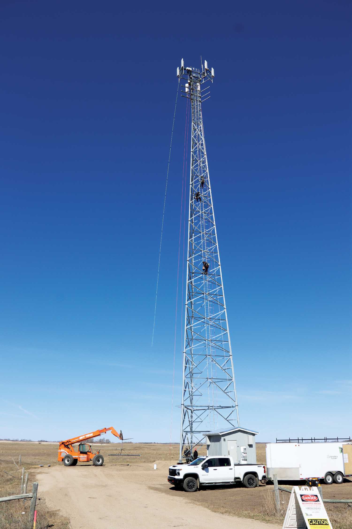 The cell tower in Fleming going up a few weeks ago.